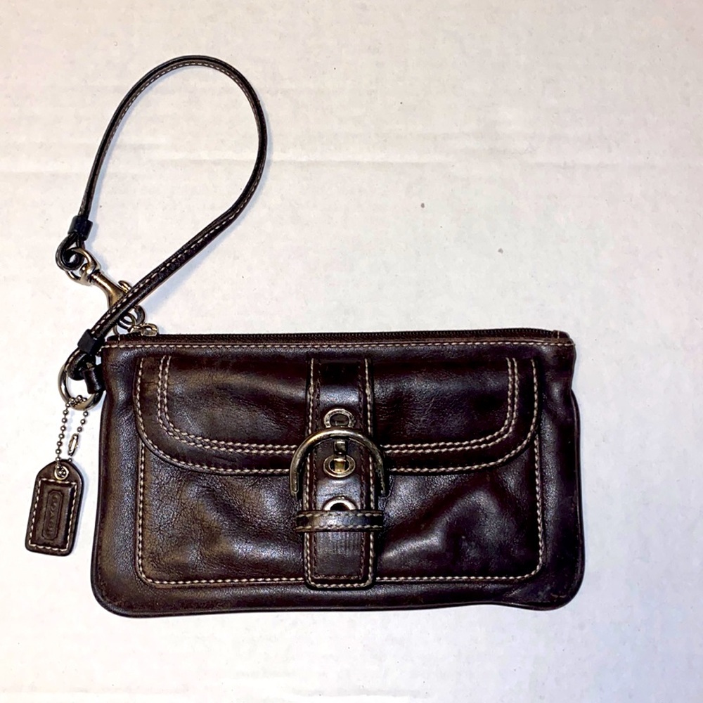 Coach Dark Chocolate Brown Wristlet